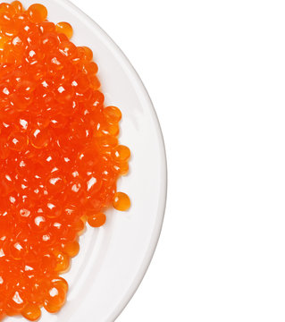 red caviar on a plate