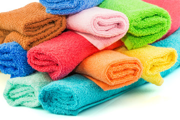 Stack of colorful towels