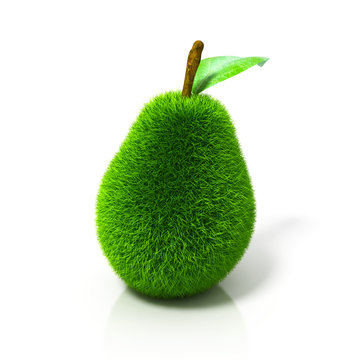 Pear in green grass