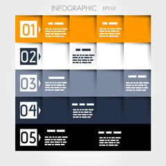Fototapeta na wymiar square infographic five options number squares