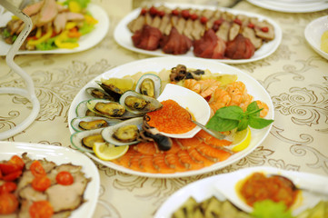 Seafood at Restaurant