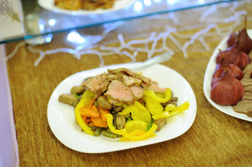 Fototapeta na wymiar Meat with Vegetables