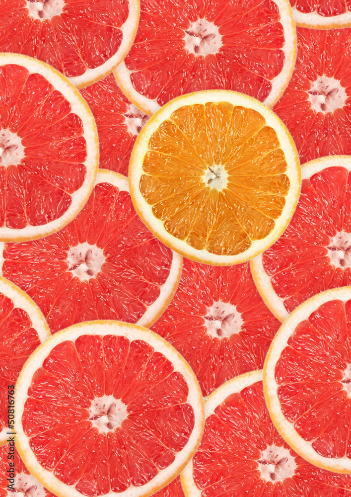 Wall mural Orange and grapefruit background