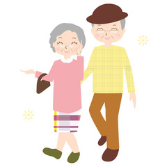 老夫婦　おでかけ　外出　おしゃれ