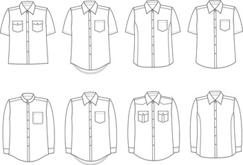 Vector illustration of men's business shirts