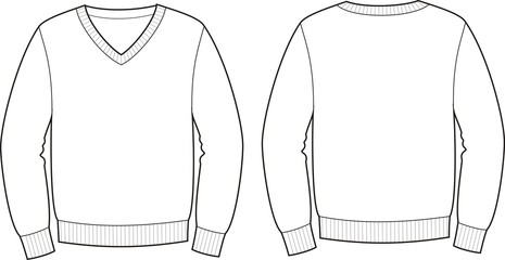 Vector illustration of jumper. Front and back views