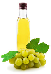 Glass bottle of green wine vinegar