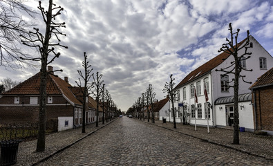 Main street in Danish village, Møgeltønder