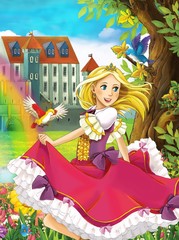 Fototapeta na wymiar The princess - Beautiful Manga Girl - illustration