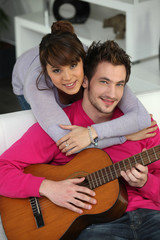 Fototapeta premium Couple with guitar