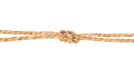 Rope with knot isolated on white