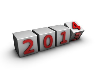 das jahr 2013 endet 2014 kommt 3d