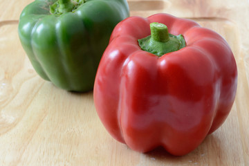 Sweet pepper on wood
