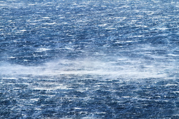 Raging sea with furious waves
