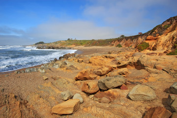 Pebble beach at Bean Hollow State Beach in California