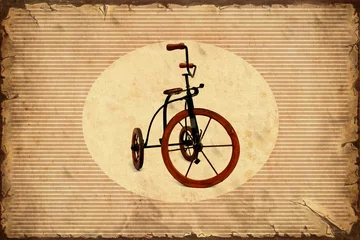 Photo sur Plexiglas Poster vintage Affiche rétro - tricycle