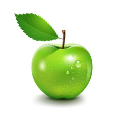 Apple and leaf, Vector illustration