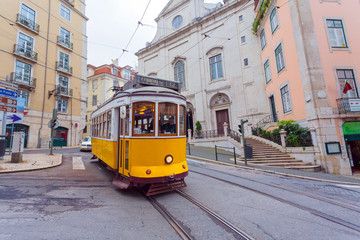 Fototapeta na wymiar Lisbon's famous tram, Portugal