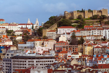 Fototapeta na wymiar Widok z Lizbony od góry