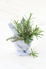 fresh herbs - thyme and rosemary