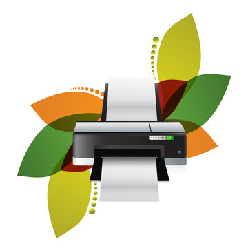 printer floral illustration design