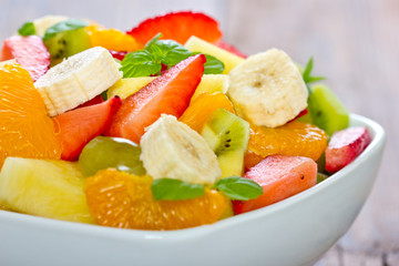 Fruit salad in the bowl