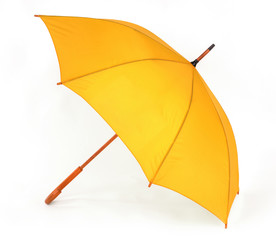 yellow umbrella on a white background © Artem Merzlenko