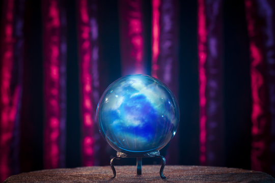 Fortune teller's Crystal Ball with dramatic lighting