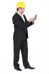 Architect sending text message