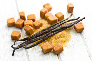 vanilla pods with brown sugar