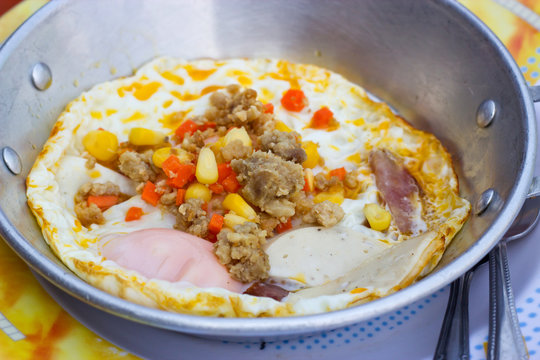 Egg pan breakfast ,Vietnam cuisine