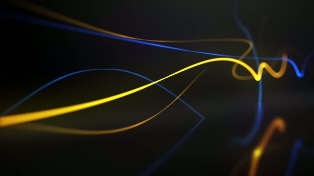 Bright glowing lines over dark background looped