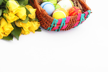 easter-egg basket and flowers - Osterkorb und Blumen