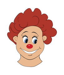 illustration of isolated mask of clown on white