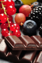 Fruits and chocolate