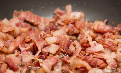 Bacon frying in pan