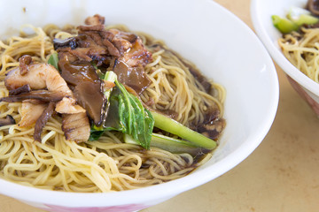 Penang Wanton Mee Noodle Closeup