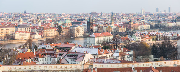 Naklejka na ściany i meble Panoramiczny widok z Pragi