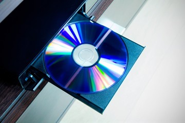Disc insterted to DVD or CD player