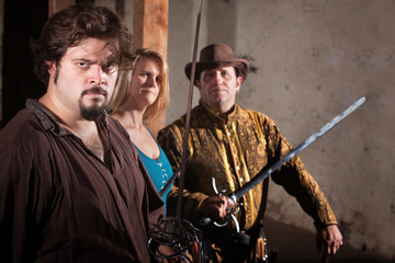 Three Sword Fighters in Dungeon