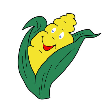 comic corn hand-drawn