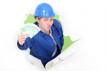 Building proudly displaying his earnings