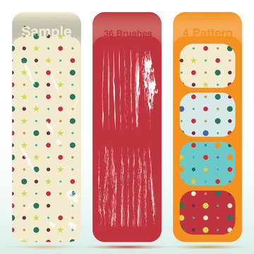 Vintage polka dot texture set and old look sratch