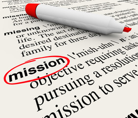 Obraz premium Mission Word Dictionary Definition Red Marker