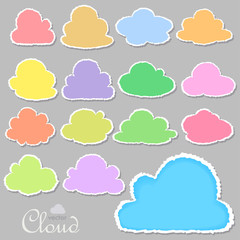 Torn paper cloud Icons