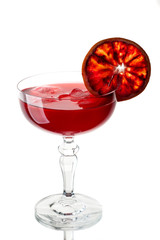 Red orange juice with ice