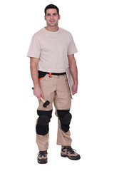 Fototapeta premium Workman standing on white background
