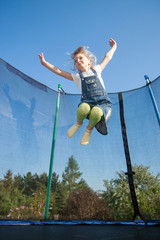 mädchen, kind, trampolin, springen, child, jumping