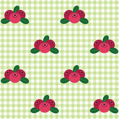 Checked pattern with cranberry