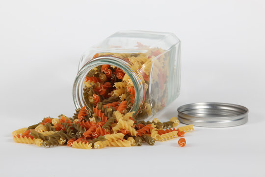 Jar of pasta twists